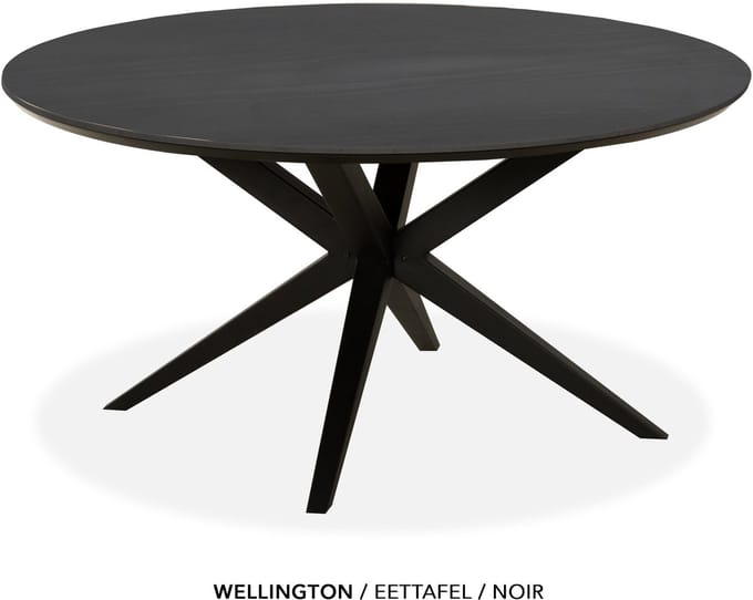 Maxfurn - Eettafel rond met verjongde rand | Zeer krasvast | Kleur: Noir | diameter 120cm