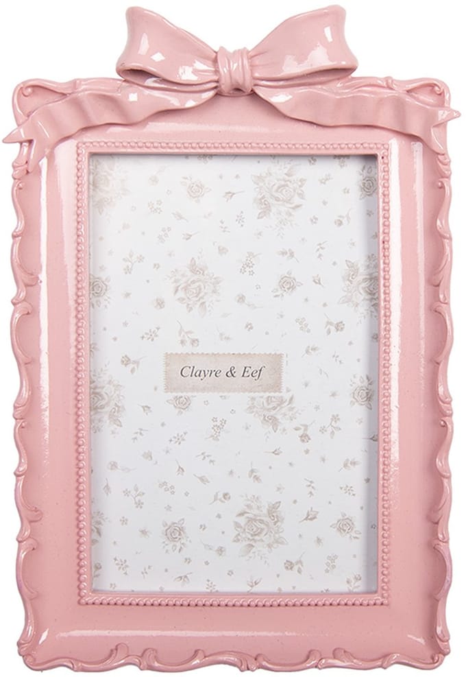 Clayre & Eef Fotolijst 10x15 cm Roze Kunststof