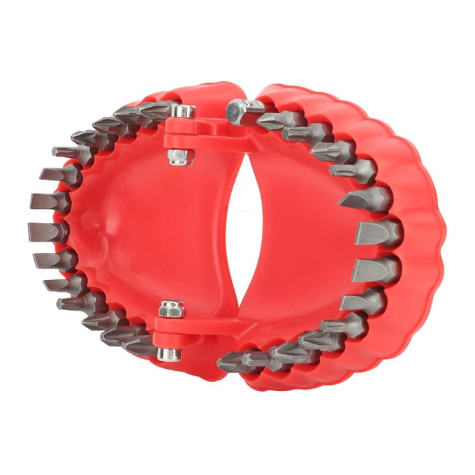 Boorhouder voor protheses Protheseschroevendraaier Organizer 3D Sculptuur Bureau Decor 28 Gaten Rood Met