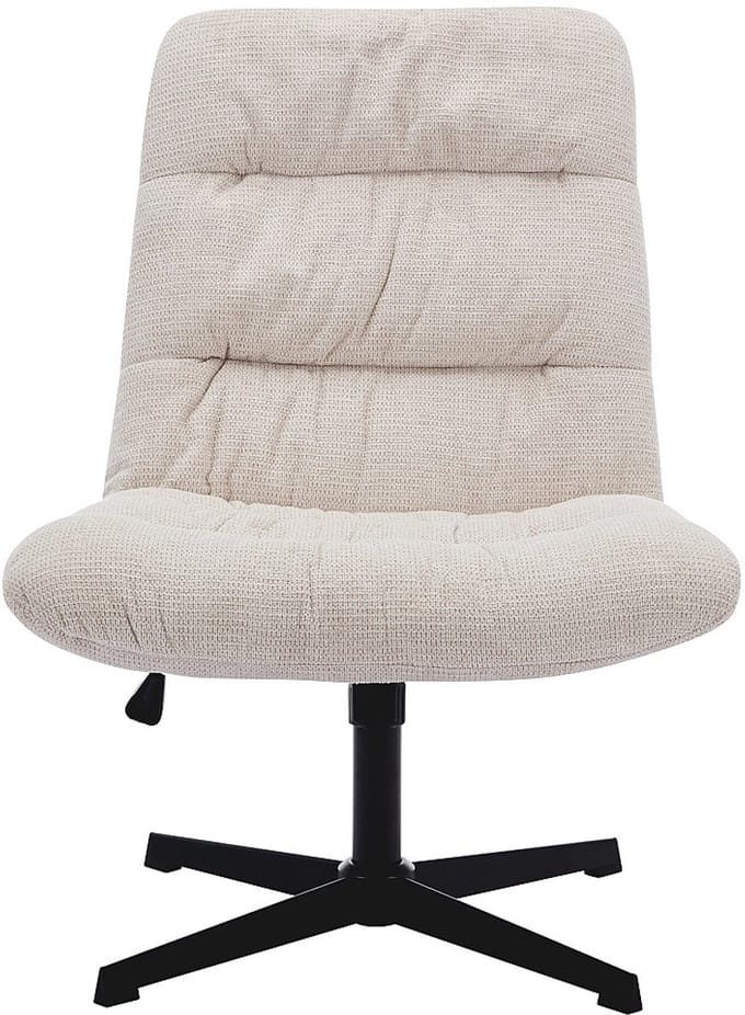 Vente-unique Draaifauteuil van beige gechineerde stof SELENDO