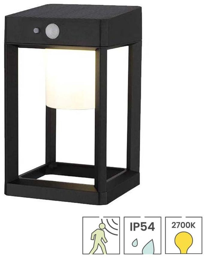 Lybardo - Solar Tuinverlichting - Wandlamp - Bewegingssensor - Warmwit - Op Zonne Energie - Dag-nacht Sensor