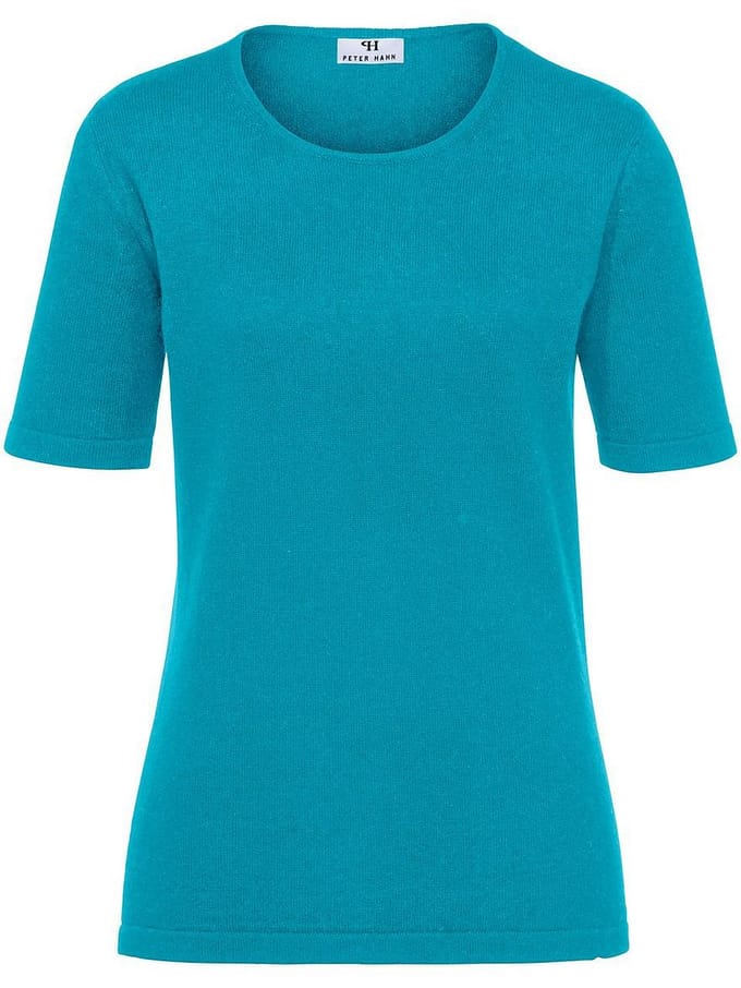 Trui ronde hals en korte mouwen Van Peter Hahn turquoise