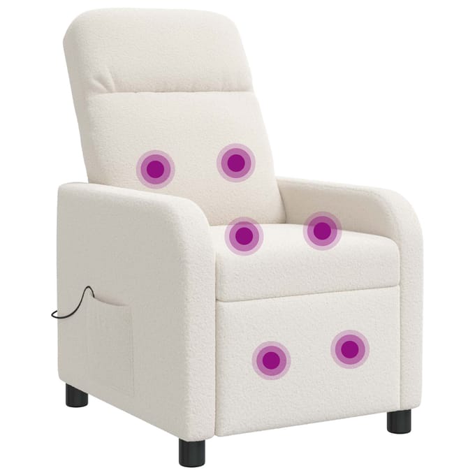 vidaXL - Massage - Relaxstoel - Crèmekleurig - Bouclé
