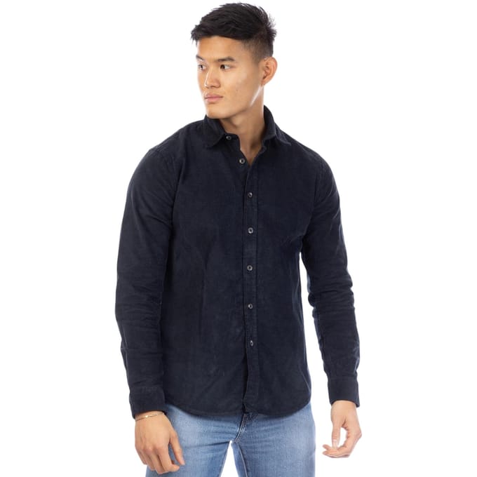 Peter Werth Heren Corduroy Regular Overhemd (Marine)