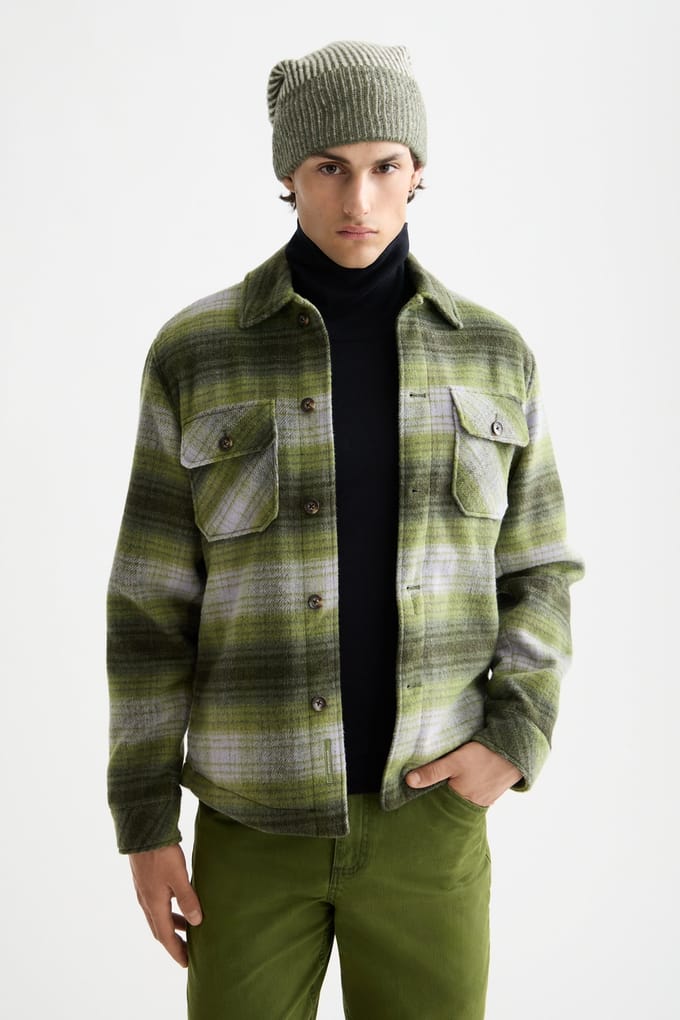 Scotch & Soda Check Overshirt Thyme / Calla Green Check Taglia: L | Giacche Outlet | Uomo | Verde