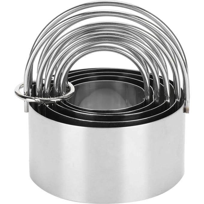 5 STUKS/Set Koekjessnijder Roestvrij Staal Ronde Koekjessnijder met Handvat Bakdeeggereedschap black