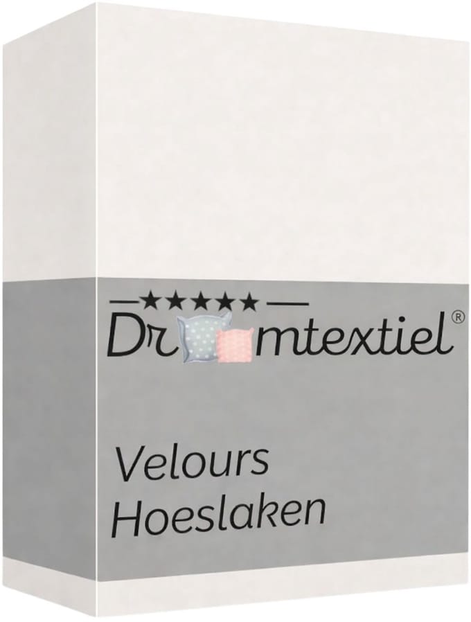 Droomtextiel Velours Hoeslaken Creme - 90x200 cm