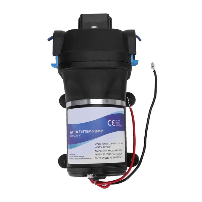 Zelfaanzuigende Waterpomp Buiten DC Elektrisch Technisch Plastic voor Camper Jacht FL30 12V