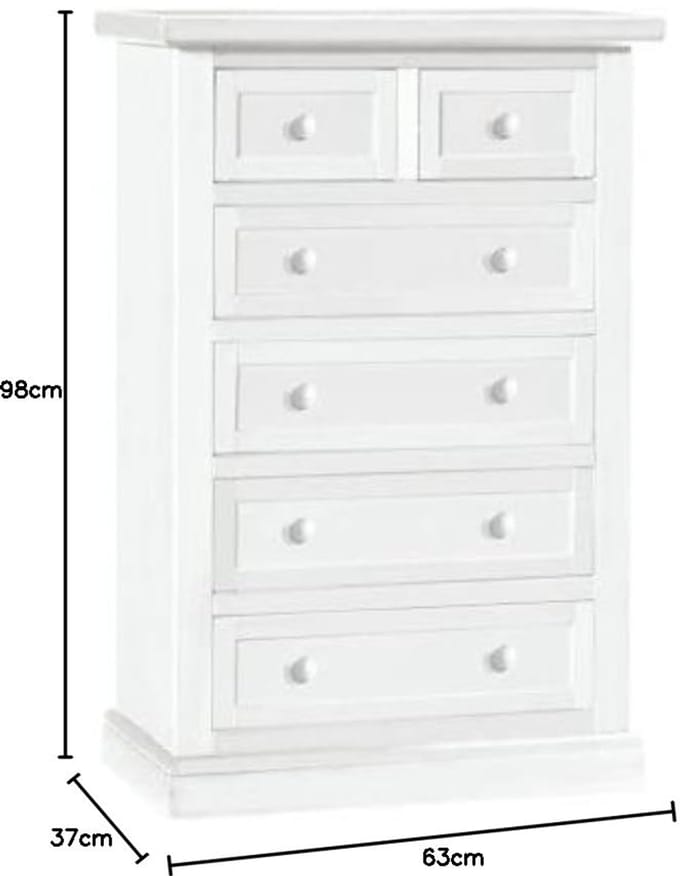 Wekelijkse muurdecoratie van papierhout met 4+2 ruime lades in wit mat