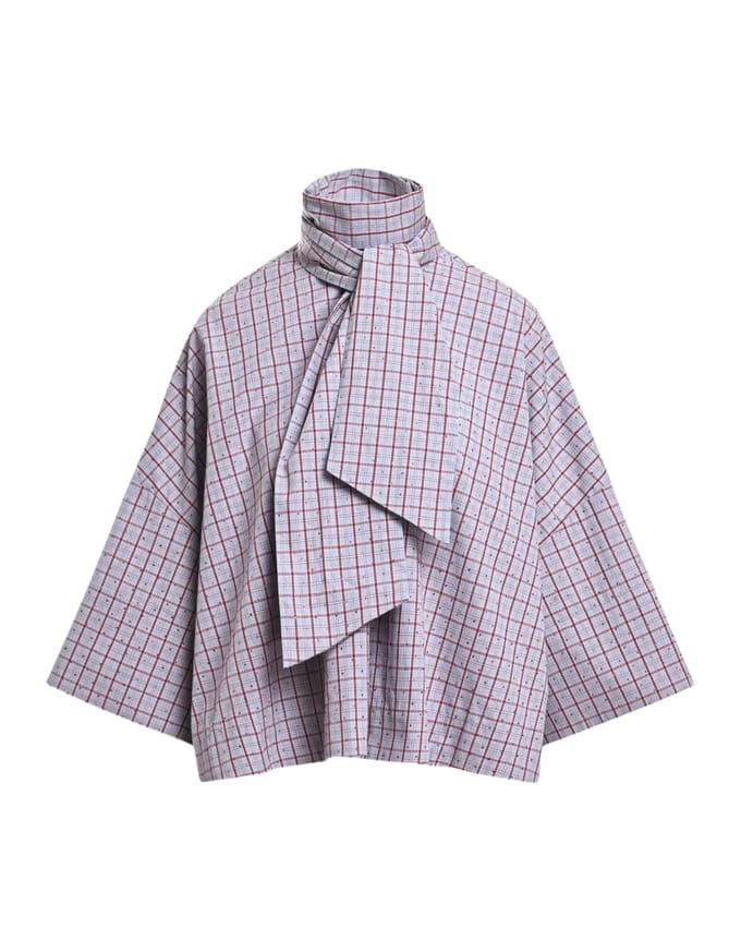 Essentiel Antwerp Pussy Bow Tie Top Tops Blauw Kefir