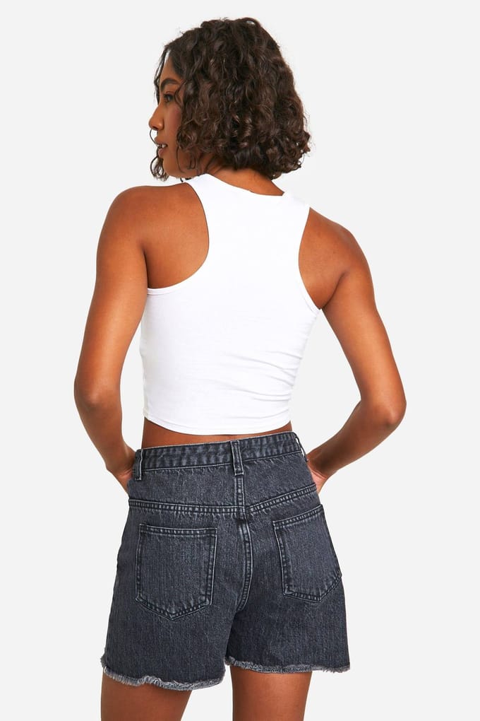 boohoo Dames Tall Fold Over Waist Shorts | Grijs | Maat: 36