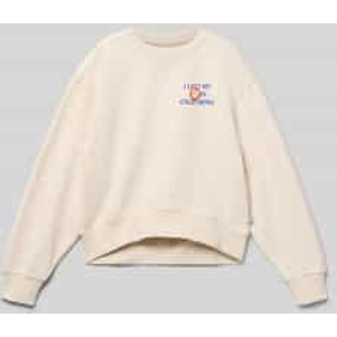 GARCIA Meisjes Tekst Print Sweater Bruin Lange mouw