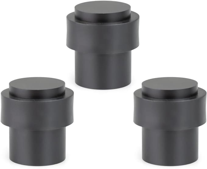 Deurstopper Metaal Rubber - Schroefstopper - Muren Beschermen - Rubberen Buffer - 3 Stuks - Zwart