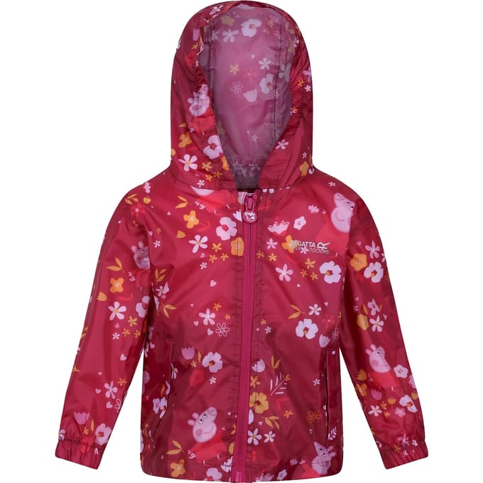 Regatta Childrens/Kids Floral Peppa Pig Packaway Waterproof Jacket (Bessenroze/herfst)