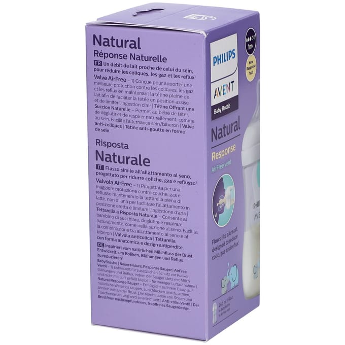 Philips Avent Natural Response babyfles 260 ml – Flow 3 - Olifant-1 fles - SCY673/81