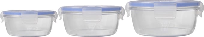 Luminarc Pure box active verhoudbak - glas - rond - Set-3