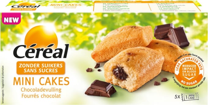 Céréal Mini Cakes Chocoladevulling - 3 x 150 gr - Voordeelverpakking