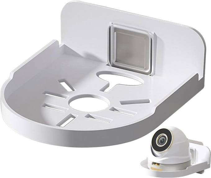 Camera muurbeugel - Veiligheidscamera houder - Veilige montage - Zelfklevende basis - 43 x 25 x 43 mm - Wit