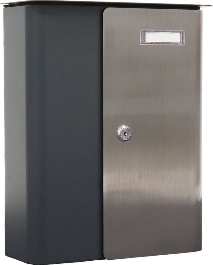 Rottner Brievenbus Splashy Antraciet met RVS Deur - 35,7x29,5x10cm
