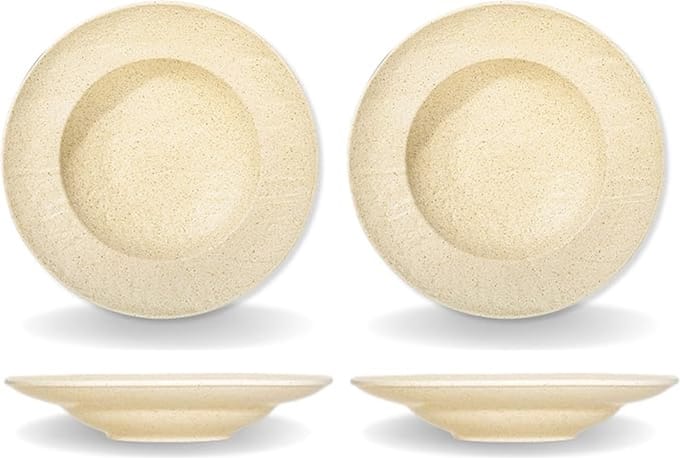 Wilmax England Diep Bord Zand Porselein 25,5 cm Set van 2