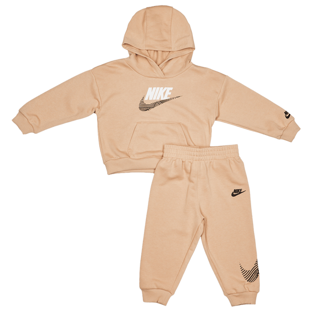 Nike Itz Oversized Ft Trainingspakken Baby - Bruin - Maat 80 - 86 CM - Katoen Fleece