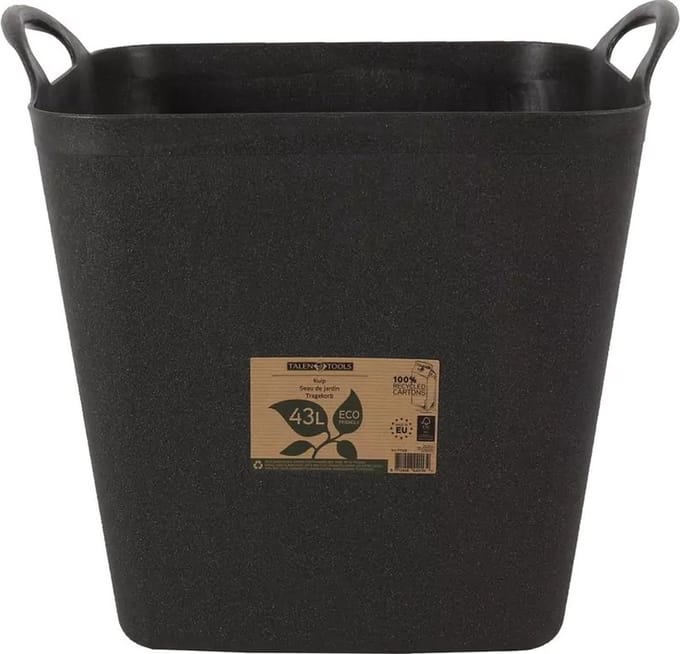 Talen Tools - Flexibele kuip - 43 liter - Zwart - Met handvatten - 100% Gerecycled - ECO Friendly