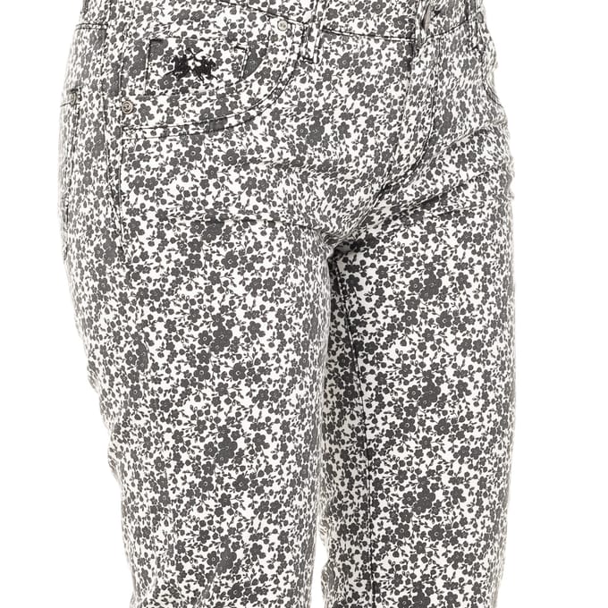 Lange damesbroek met bloemendessin LWT004