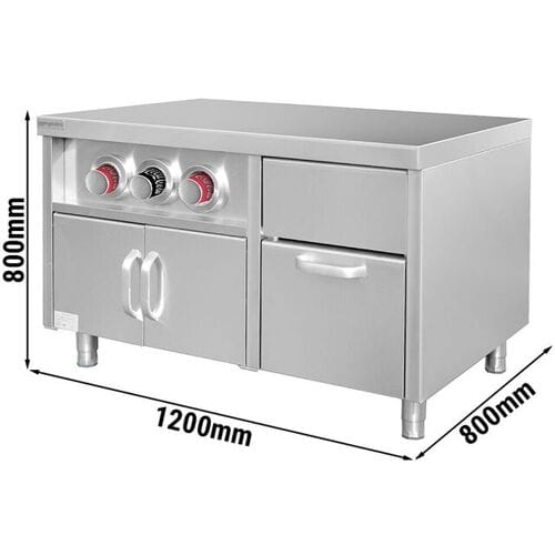 GGM Gastro Unterschrank für Getränkespender mit Becherhaltern & Eiswürfelfach - 1200mm