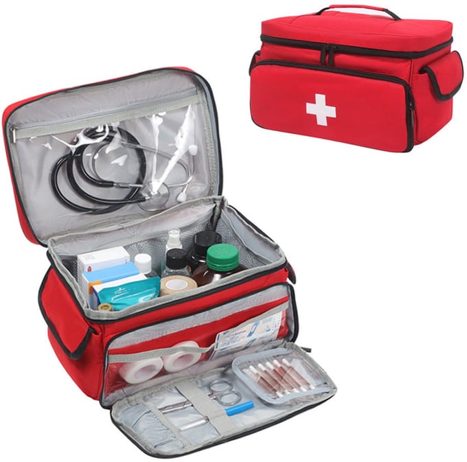 Opbergtas voor medicijnen in huis - EHBO-tas - Polyester - Rood