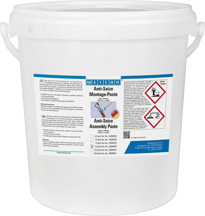 WEICON Anti-Seize Montagepasta – 5 kg – Grijs