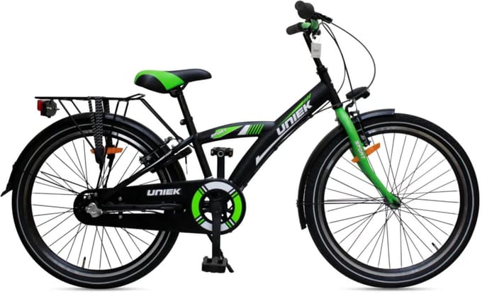 Kinderfiets Uniek 3S 24'' Zwart/Groen