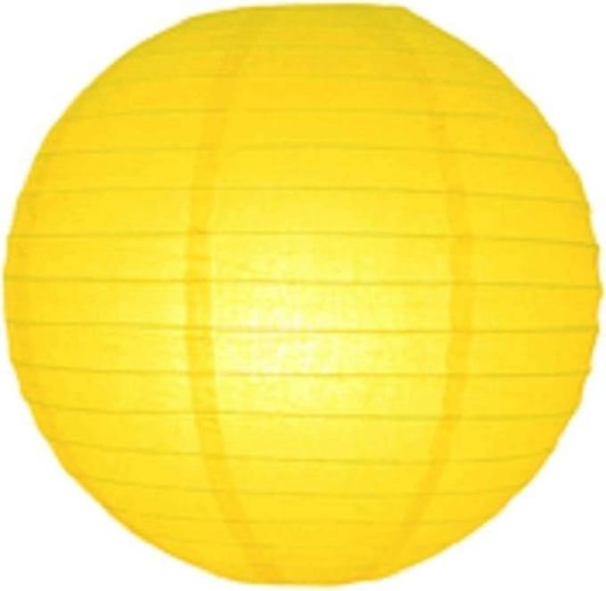 5 x Lampion geel 25 cm