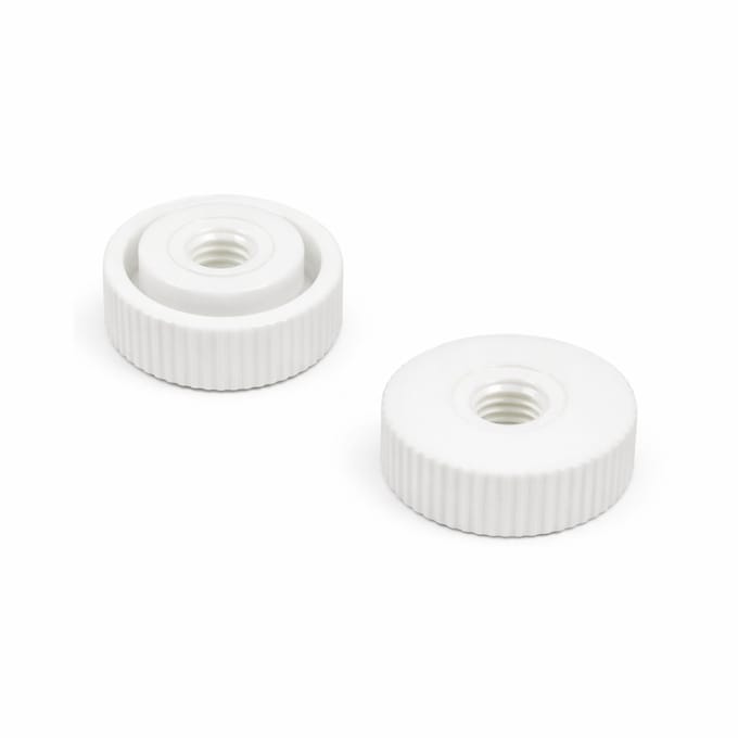5 stuks - Witte Kartelmoer / Kunststof Moer M4 - Type: WM