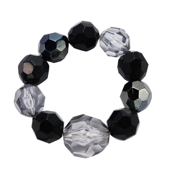 Behave - Armband grove zwart transparante kralen - avond chic