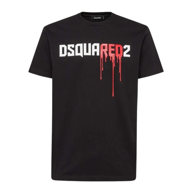 Dsquared2 Bloody Red Logo Zwart T-shirt