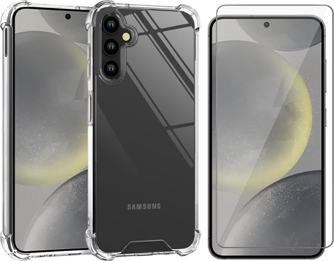 Hoesje geschikt voor Samsung Galaxy S24 Plus - Screenprotector Glas - Shockproof Transparant