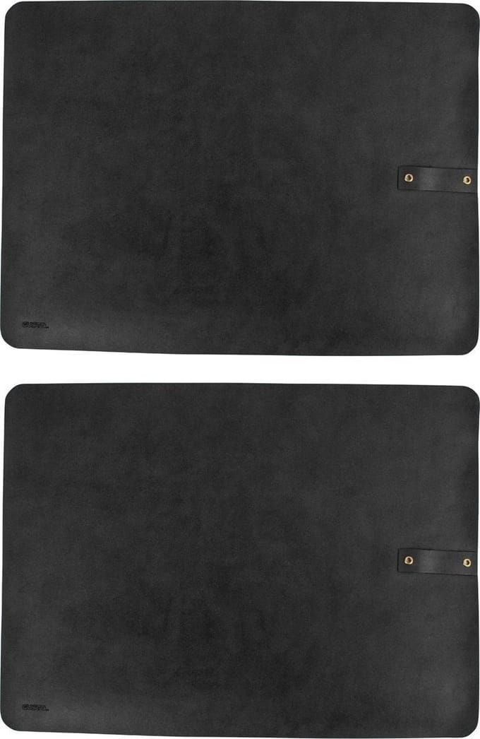 Gusta - Placemat PU leder set 2-delig zwart