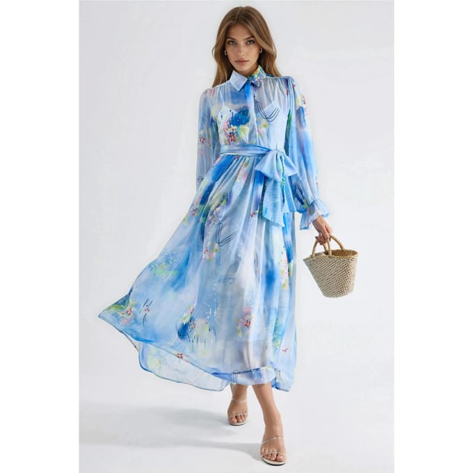 Abstract Patroon Maxi Shirtjurk met Riem