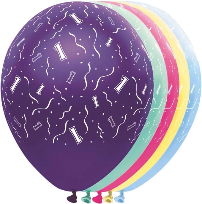 1 Jaar Feestballonnen - ballon - leeftijd - 5 stuks