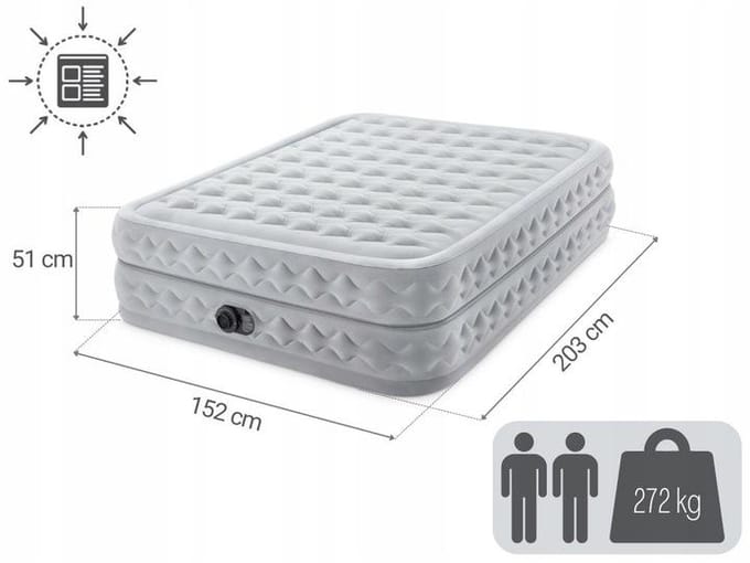Intex 64490ND DuraBeam Supreme Luchtbed (l x b x h) 203 x 152 x 51 cm Wit