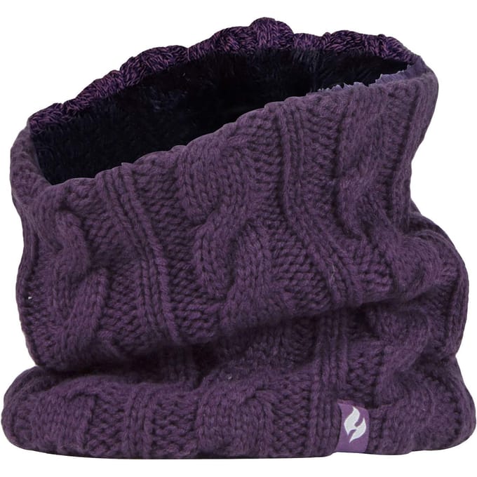 Dames Kabelgebreide Winter Fleece Gevoerde Thermische Halswarmer
