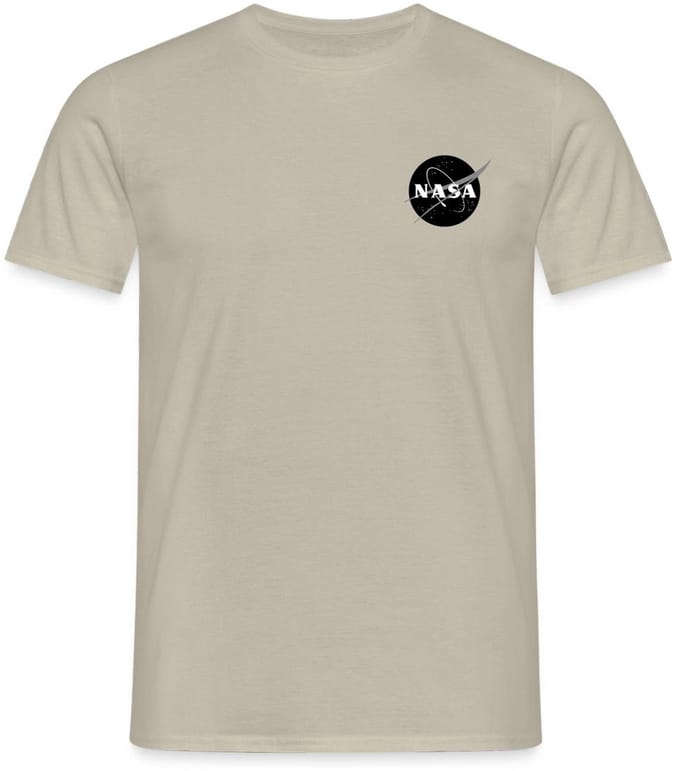NASA Zwart-Wit Klassiek Logo Als Borstlogo T-Shirt Heren