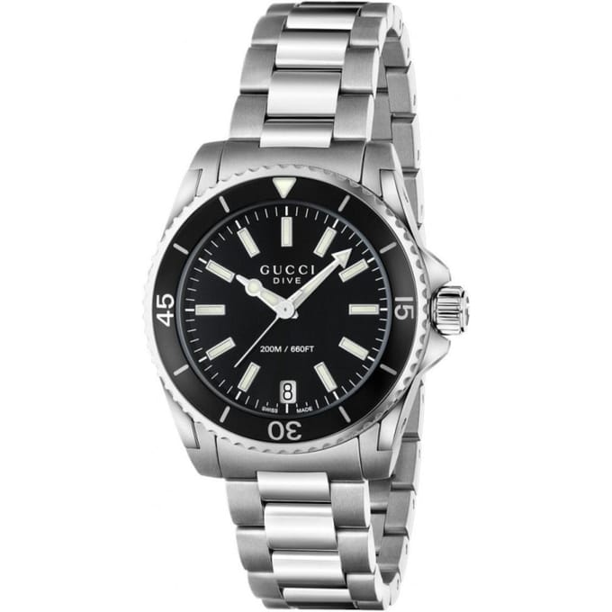 Gucci YA136403 Dive zwarte wijzerplaat dames horloge