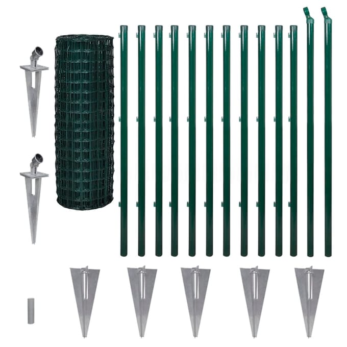 vidaXL - Euro - hek - 25x1,2 - m - staal - groen
