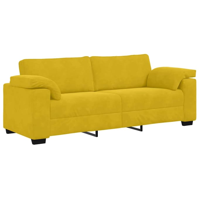 vidaXL - 3-zitsbank - Geel - 220x77x82 - cm - Fluweel
