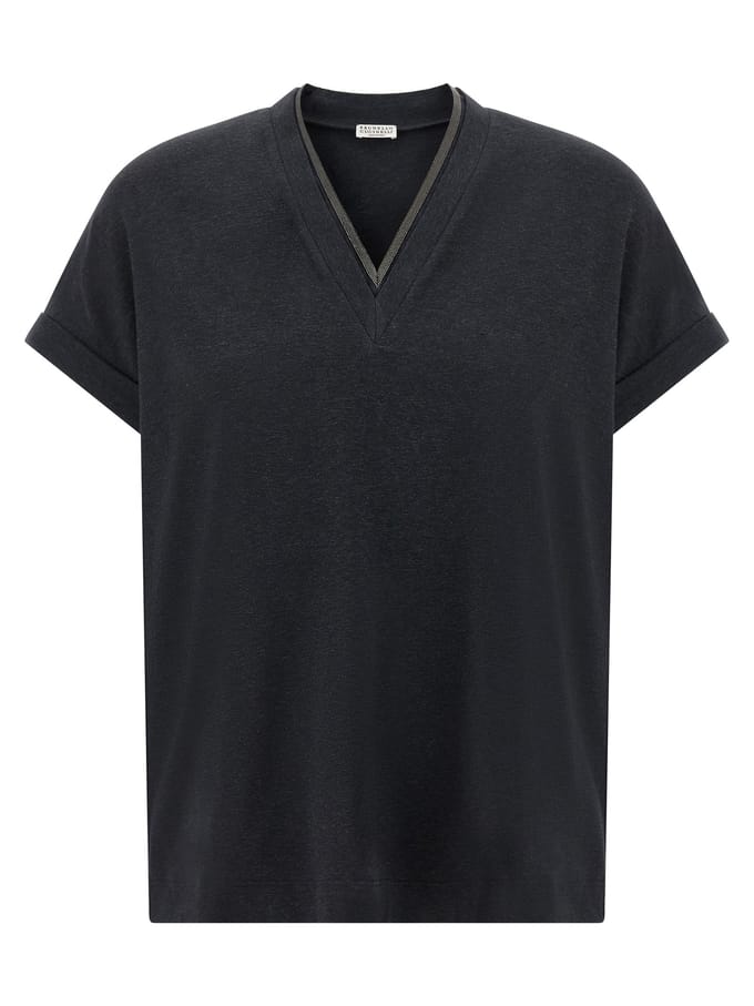 Brunello Cucinelli Grijze Katoenen T-shirt