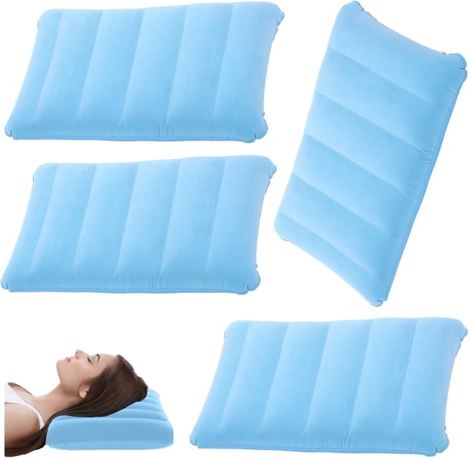 Opblaasbaar Kussen - Nekkussen Strandkussen - Comfortabel Reizen - Compact en Lichtgewicht - 47 x 30 cm - Watde