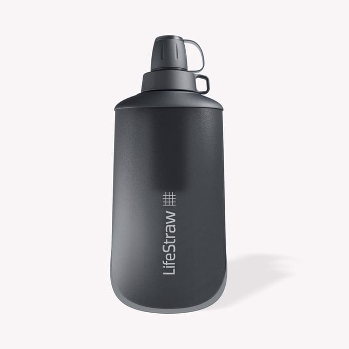 LifeStraw Peak Series Collabsible Squeeze Bottle, 650ml, donkergrijs