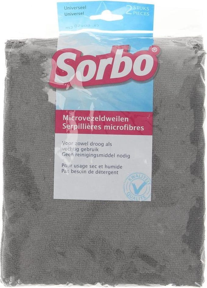 Sorbo - Schoonmaakdoeken - Microvezeldweil - 50x60cm - 2 stuks