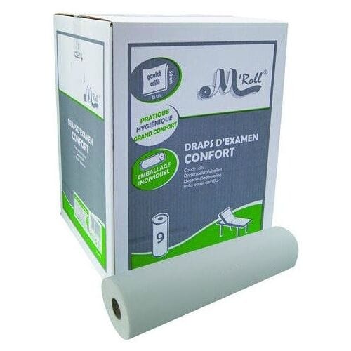 Gohy Onderzoekslaken van microgewafeld papier - 2-laags - 50 cm x 50 m - Voorgesneden 38 cm - 9 rollen